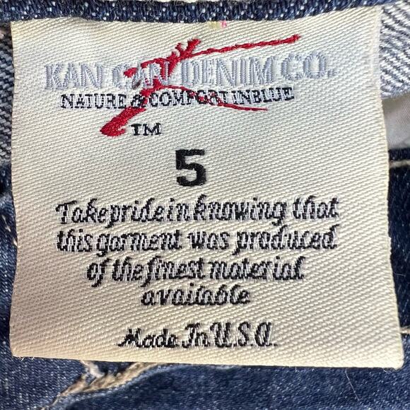 VTG KanCan Jeans Women's 5 Dark Blue Embroidered Hip Flare Preppy Normcore Rare - Picture 6 of 14